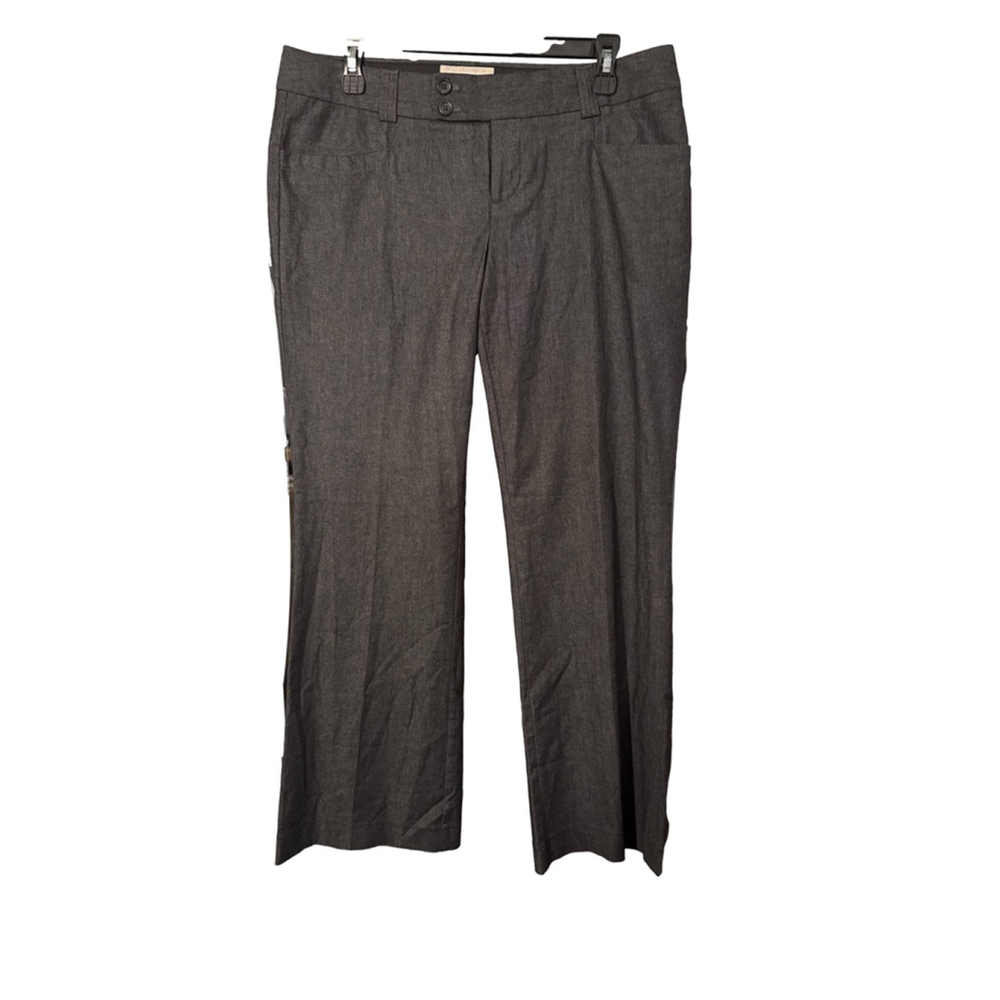Banana Republic Martin Fit Trousers Dark Gray Textured Weave Size 12P Petite Cot